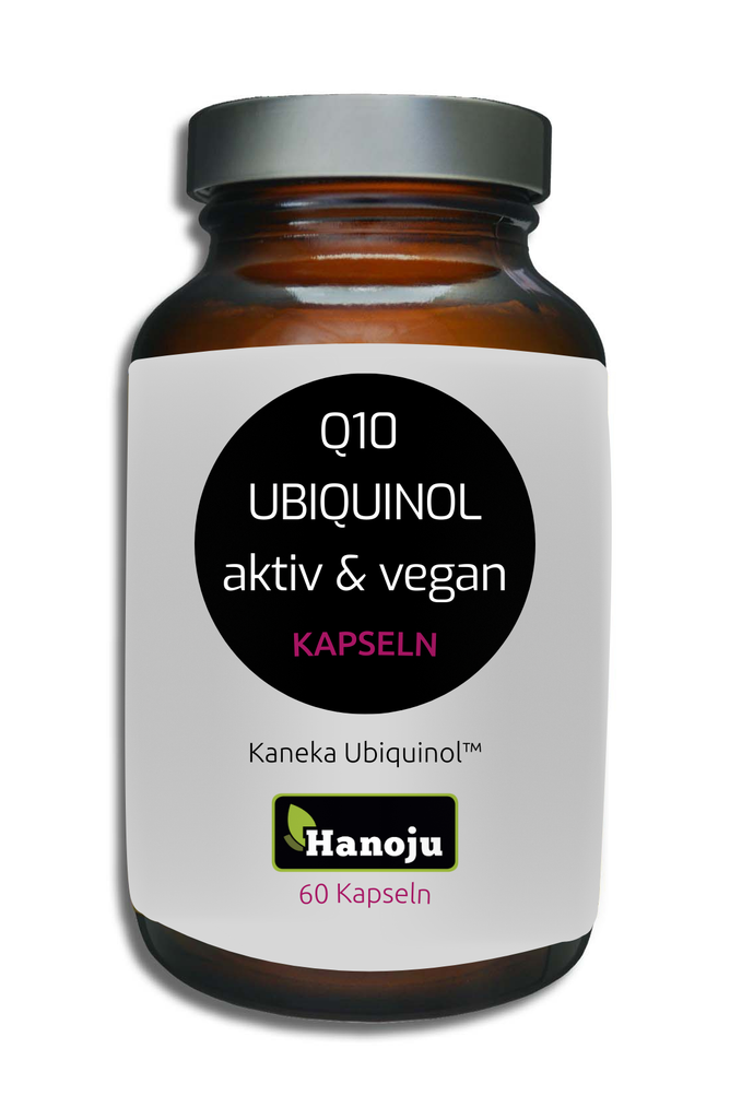 HANOJU Coenzym Q10 Ubiquinol 100 mg – Dose mit 60 veganen Kapseln, Kaneka Ubiquinol™