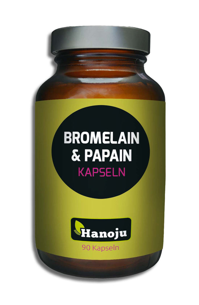 HANOJU Bromelain + Papain 370 mg, 90 Kapseln